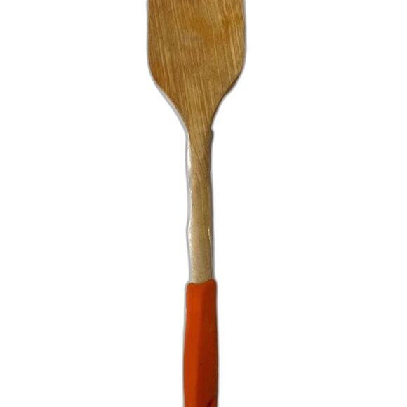 Imusa Wooden Spatula Orange Silicon Handle Kitchen Utensil Cooking - Picture 1 of 3